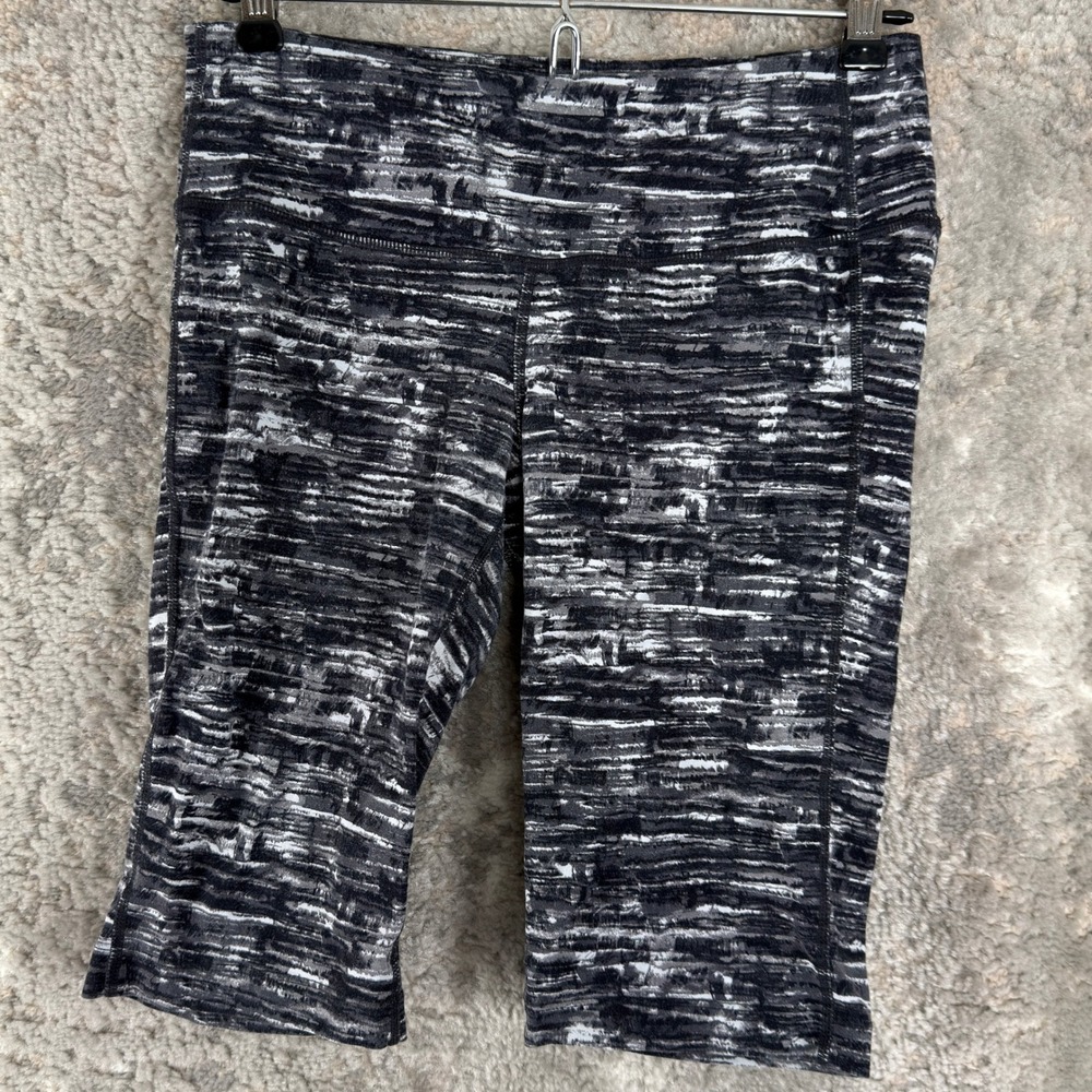 Athleta Size ST Space Dye Performance Compression Cropped Leggings Black Women